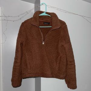 Brown Abercrombie & Fitch Sherpa Sweater